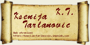 Ksenija Tarlanović vizit kartica